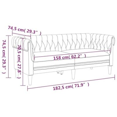 Tweezitsbank Chesterfield-stijl stof donkerbruin