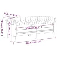 Tweezitsbank Chesterfield-stijl stof donkerbruin - thumbnail