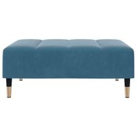 Slaapbank 2-zits met voetenbank fluweel blauw - thumbnail