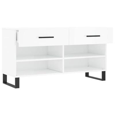 VidaXL Schoenenbank 102x35x55 cm bewerkt hout hoogglans wit VidaXL Schoenenbank 102x35x55 cm bewerkt hout hoogglans wit