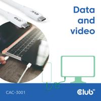 club3D USB-C-kabel USB-C stekker 2.00 m Wit CAC-3001 - thumbnail