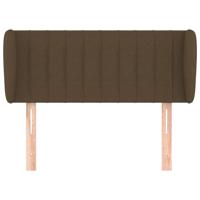 Hoofdbord met randen 103x23x118/128 cm stof donkerbruin - thumbnail