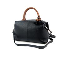 CHAMONIX leren damestas handtas schoudertas zwart - thumbnail