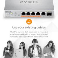 Zyxel XMG-105HP Unmanaged 2.5G Ethernet (100/1000/2500) Power over Ethernet (PoE) Zilver - thumbnail