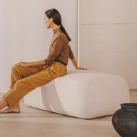 Kave Home Hocker 'Martina' Bouclé, 123 x 85cm - thumbnail