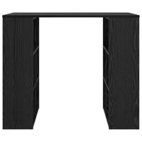 Bureau met plank Zwart eiken 90 x 50 x 75 cm Bewerkt hout - thumbnail