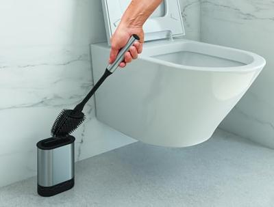 Metaltex Cleany Toiletborstel + Houder 13x8x47 cm Zwart/RVS