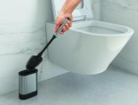 Metaltex Cleany Toiletborstel + Houder 13x8x47 cm Zwart/RVS - thumbnail