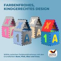 Puzzelmat 86 delig met getallen en letters Grijs - thumbnail