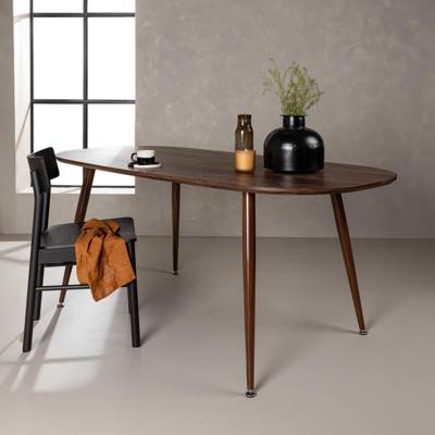 Nohr Deens Ovale Eettafel 'Siarra' MDF, 180 x 90cm, kleur donkerbruin