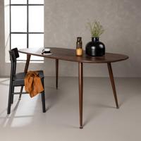 Nohr Deens Ovale Eettafel 'Siarra' MDF, 180 x 90cm, kleur donkerbruin - thumbnail