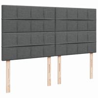 Boxspring met matras stof donkergrijs 200x200 cm - thumbnail
