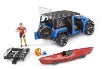 Bruder Jeep Wrangler Rubicon met Kayak and kayaker 1:16 - thumbnail