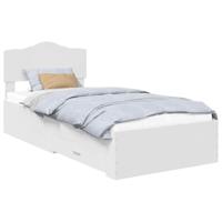 Bedframe met hoofdeinde met lade Wit 90 x 190 cm Bewerkt hout - thumbnail
