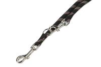 Hondenriem van rond nylon verstelbaar 200cm x 13mm zwart - thumbnail