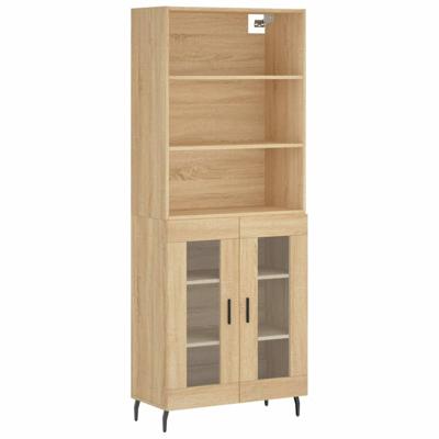 Hoge kast 69,5x34x180 cm bewerkt hout sonoma eikenkleurig
