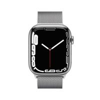 Apple Watch Series 7 (GPS + Cellular, 45mm) smartwatch - kast van zilverkleurig roestvrij staal - Zilverkleurig Milanees bandje. Conditie bijhouden, Saturatie-app en Ecg-app, waterbestendig - thumbnail