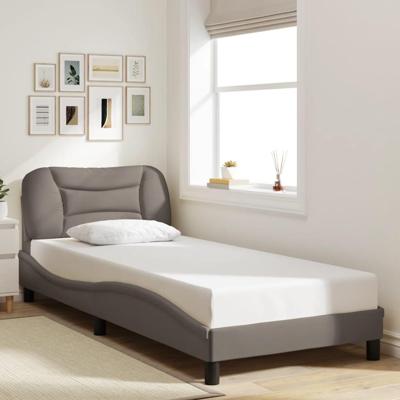 Bedframe zonder matras 90x190 cm stof taupe