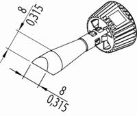 Ersa 0142CDLF80A/SB Soldeerpunt Beitelvorm Grootte soldeerpunt 8 mm Inhoud: 1 stuk(s) - thumbnail