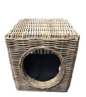 Topmast Kattenmand KUBU riet 42 x 42 x 42cm + Zwart gewatteerd kussen - thumbnail