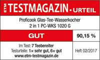 Profi Cook PC-WKS 1020 G Koffie- en theemachine RVS, Glas (helder) - thumbnail