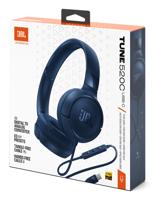 JBL Tune 520C Comfort Fit bedrade on-ear koptelefoon met microfoon, JBL Pure Bass-geluid, EQ-presets, USB-C-connectiviteit, opvouwbaar ontwerp en knoopresistente kabel, blauw - thumbnail