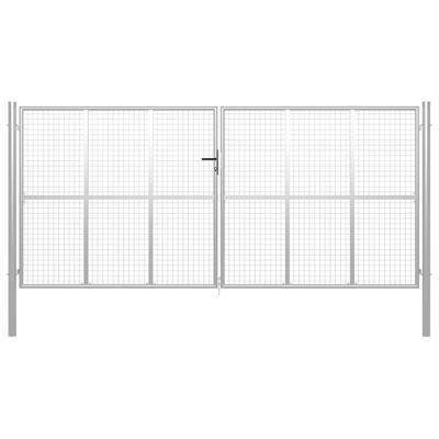 Poort 415x250 cm gegalvaniseerd staal zilverkleurig