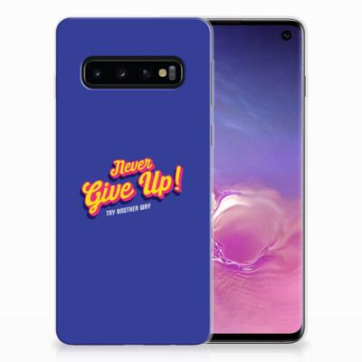 Samsung Galaxy S10 | Siliconen hoesje | met naam Never Give Up