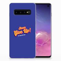 Samsung Galaxy S10 | Siliconen hoesje | met naam Never Give Up - thumbnail