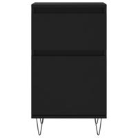 Dressoirs 2 st 40x35x70 cm bewerkt hout zwart - thumbnail