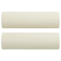 Tweezitsbank met sierkussens 140 cm fluweel crèmekleurig - thumbnail