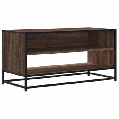 Tv-meubel 91x40x46 cm bewerkt hout metaal bruin eikenkleur