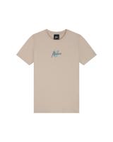 Malelions Zomer t-shirt jongens - taupe - Signature - gestreept - thumbnail