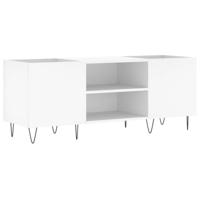 Platenkast 121x38x48 cm bewerkt hout wit - thumbnail