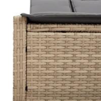 Ligbed 2-persoons met kussens poly rattan beige - thumbnail