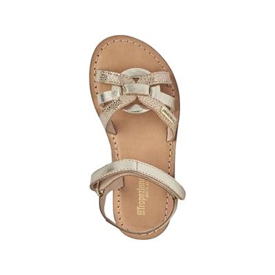 Leren kindersandalen Badalia LES TROPEZIENNES® PAR M. BELARBI goudbeige