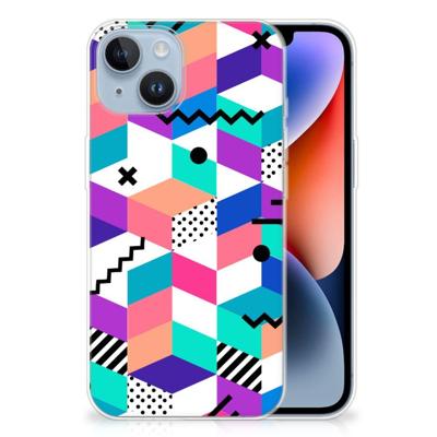 Apple iPhone 14 | TPU Hoesje | Blokken Kleurrijk Apple iPhone 14 | TPU Hoesje | Blokken Kleurrijk