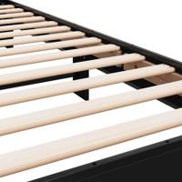 Bedframe bewerkt hout metaal zwart 120x190 cm - thumbnail