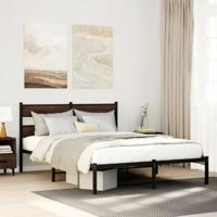 Bedframe met hoofdbord zonder matras bruin eiken 140x190 cm - thumbnail