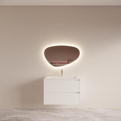 Badmeubelset BWS Riga met Asia Wastafel Wit 80 cm Mat Wit