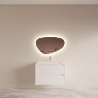 Badmeubelset BWS Riga met Asia Wastafel Wit 80 cm Mat Wit - thumbnail