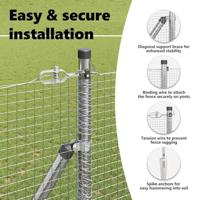 VidaXL Afrasteringspaal zilver 10 x 1,5 m (19 x 19 mm gaas) staal - thumbnail