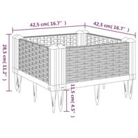 Plantenbak met pinnen 42,5x42,5x28,5 cm polypropeen wit - thumbnail