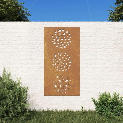 VidaXL Wanddecoratie tuin bladontwerp 105x55 cm cortenstaal VidaXL Wanddecoratie tuin bladontwerp 105x55 cm cortenstaal