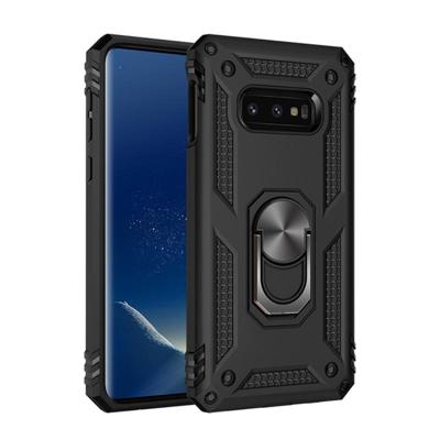Sergeant Armor schokbestendige TPU + PC beschermende Case voor Galaxy S10e met 360 graden rotatie Holder(Black)