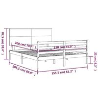 Bedframe met hoofdbord massief hout - thumbnail