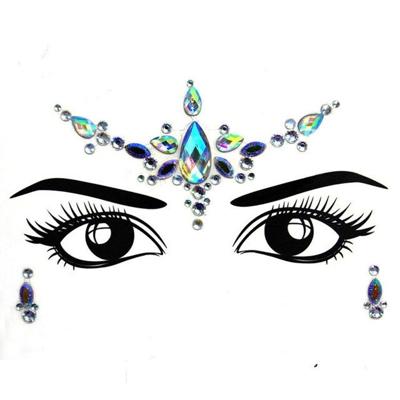 3 PC'S voorhoofd groene Masquerade make-up acryl gezicht sticker stijl: YT-52