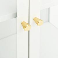 Dressoir 75x35x105 cm staal en glas wit - thumbnail