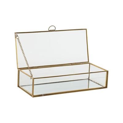 Doos-Juwelenkistje Home ESPRIT Gouden Metaal Kristal 23 X 10 X 5,5 cm