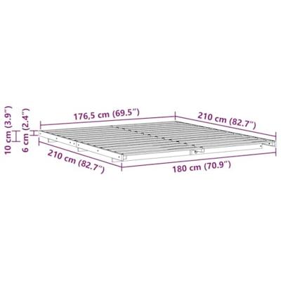 Bedframe Wasbruin 180 x 210 cm Massief grenenhout